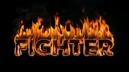 Fiery "Flash Fighter" text engulfed in flames, ideal for gaming, music, or action-themed projects.