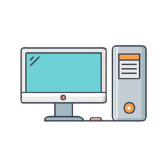 computer icon, computer vector illustration-simple illustration of computer, perfect for computer logos and themed design 