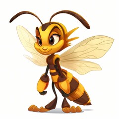 Hornet, 3D cartoon illustration, isolated on a white background. Hornet cartoonish  