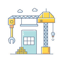 construction icon, construction vector illustration-simple illustration of construction, perfect for construction logos and themed design 