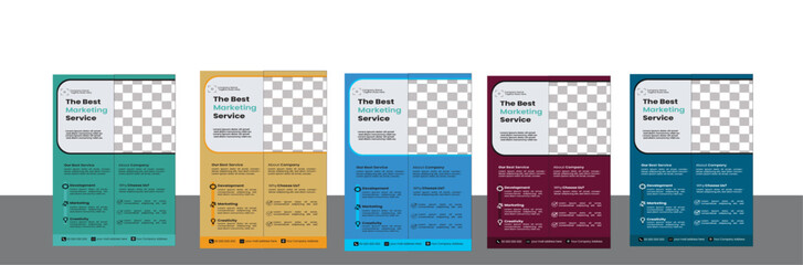 Business flyer template bundle design (full editable) new stylish flyer design,flyer mockup in bright colors. perfect for creative professional business. vector template