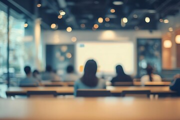 Blurred Conference Room View with Audience