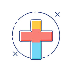 Obraz premium cross icon, cross vector illustration-simple illustration of cross, perfect for cross logos and themed design 