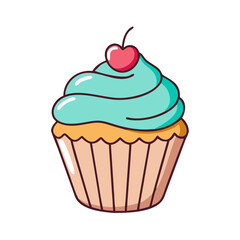 cupcake icon, cupcake vector illustration-simple illustration of cupcake, perfect for cupcake logos and themed design 