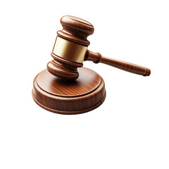 Elegant Wooden Gavel for Legal Contexts and Justice Themes Isolated on transparent background