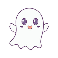 Obraz premium cute ghost icon, cute ghost vector illustration-simple illustration of cute ghost, perfect for cute ghost logos and themed design 