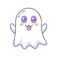 Fototapeta premium cute ghost icon, cute ghost vector illustration-simple illustration of cute ghost, perfect for cute ghost logos and themed design 