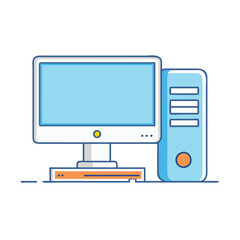 desktop pc icon, desktop pc vector illustration-simple illustration of desktop pc, perfect for desktop pc logos and themed design 