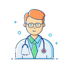 Fototapeta premium doctor icon, doctor vector illustration-simple illustration of doctor, perfect for doctor logos and themed design 