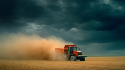 tractor on the field