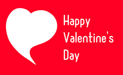 鮮やかな赤の背景と白いハート・文字入り