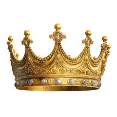 Golden crown on transparent background, PNg 