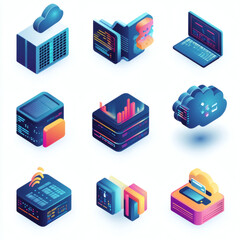 Icons for communication: chat bubble, phone, email, envelope, megaphone, news article, laptop, message icon, and a satellite dish, styled in 9 unique ways