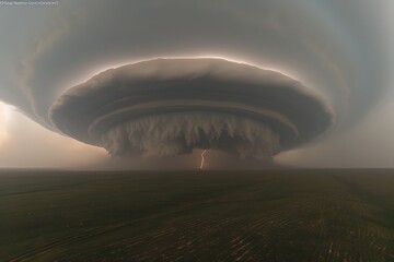 A large cloud of smoke and ash is rising from the ground