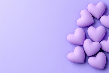 Enchanted Lavender Background with Pastel Hearts in a Hand - Dreamy Background for Love-themed Designs