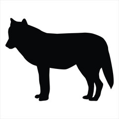 wolf silhouette isolated on white BACKGROUND