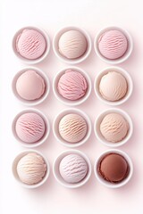 Fototapeta premium Delight in vibrant bowls of colorful vegan ice cream for the perfect summer treat on a sunny day