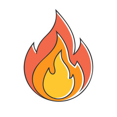 fire flame icon, fire flame vector illustration-simple illustration of fire flame, perfect for fire flame logos and themed design 