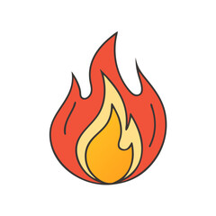 fire flame icon, fire flame vector illustration-simple illustration of fire flame, perfect for fire flame logos and themed design 
