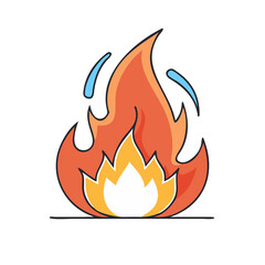 fire flame icon, fire flame vector illustration-simple illustration of fire flame, perfect for fire flame logos and themed design 