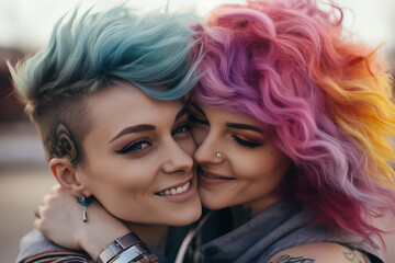 Fototapeta premium Created with generative AI LGBT theme picture gay pride month human respect