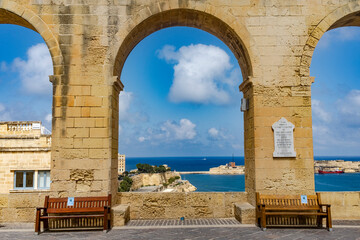 Panorama da Upper Barrakka Gardens La Valletta Malta 
