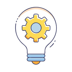 gear on light bulb icon, gear on light bulb vector illustration-simple illustration of gear on light bulb, perfect for gear on light bulb logos and themed design 