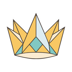 geometric crown icon, geometric crown vector illustration-simple illustration of geometric crown, perfect for geometric crown logos and themed design 