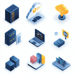 Icons for communication: chat bubble, phone, email, envelope, megaphone, news article, laptop, message icon, and a satellite dish, styled in 9 unique ways