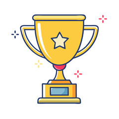 gold trophy icon, gold trophy vector illustration-simple illustration of gold trophy, perfect for gold trophy logos and themed design 