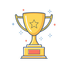 gold trophy icon, gold trophy vector illustration-simple illustration of gold trophy, perfect for gold trophy logos and themed design 