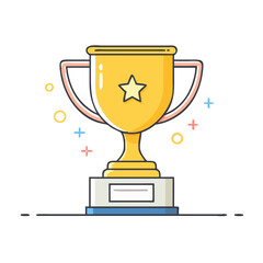 gold trophy icon, gold trophy vector illustration-simple illustration of gold trophy, perfect for gold trophy logos and themed design 