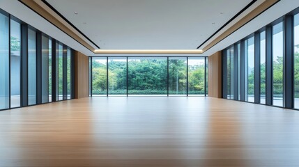 Fototapeta premium empty room with windows