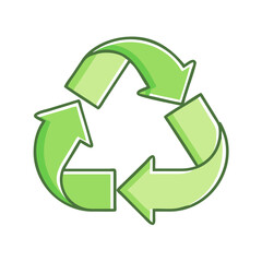 green recycle icon, green recycle vector illustration-simple illustration of green recycle, perfect for green recycle logos and themed design 