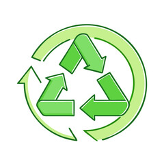 green recycle icon, green recycle vector illustration-simple illustration of green recycle, perfect for green recycle logos and themed design 