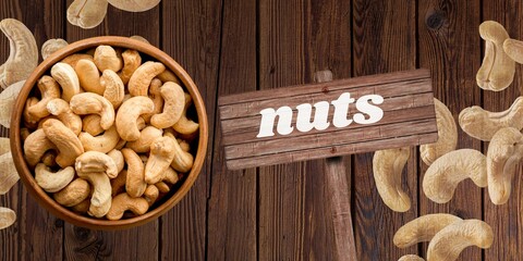 Assorted Nuts in Wooden Bowl - Rustic Style
