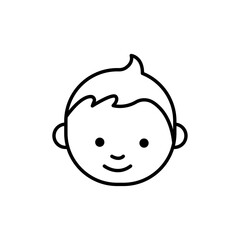 Baby boy icon Flat simple outline