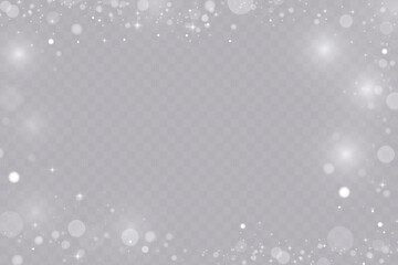 Light effect with lots of shiny shimmering particles isolated on transparent background. Vector star cloud with dust