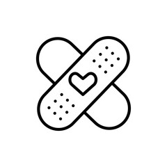 Band aid icon Flat simple outline