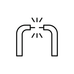 Broken Wire Icon icon Flat simple outline