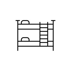 Bunk bed icon Flat simple outline