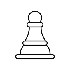 Chess pawn icon Flat simple outline