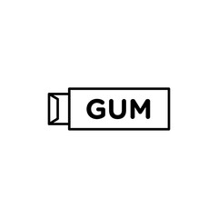 Chew gum icon Flat simple outline