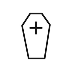 Obraz premium Coffin icon Flat simple outline