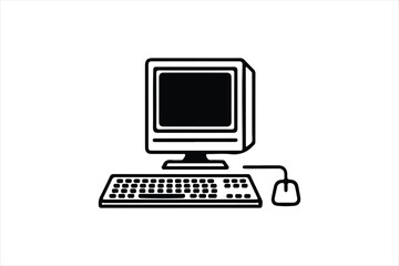 Computer keyboard mouse  illustration on white background. Computer keyboard mouse vector set.