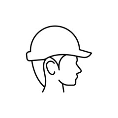 Construction worker icon Flat simple outline