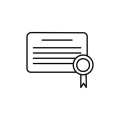 Diploma icon Flat simple outline