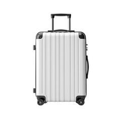 Sleek White Hard Case Luggage for Travel Isolated on transparent background