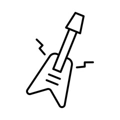 Guitar icon Flat simple outline