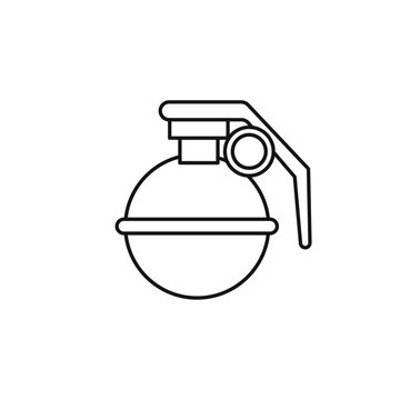 black outline grenade icon clip art preview